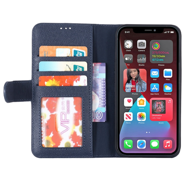 For iPhone 13 Pro GEBEI Top-grain Leather Horizontal Flip Protective Case with Holder & Card Slots & Wallet & Photo Frame (Blue) - HoMEdemic™ 