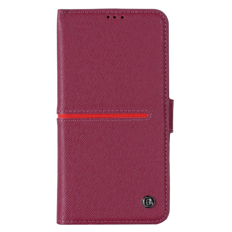 For iPhone 13 Pro GEBEI Top-grain Leather Horizontal Flip Protective Case with Holder & Card Slots & Wallet & Photo Frame (Red Wine) - HoMEdemic™ 
