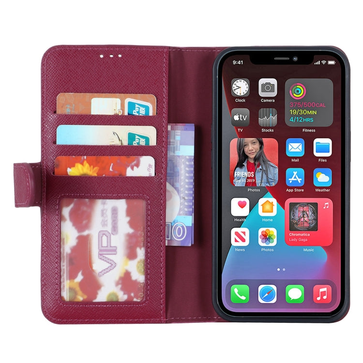 For iPhone 13 Pro GEBEI Top-grain Leather Horizontal Flip Protective Case with Holder & Card Slots & Wallet & Photo Frame (Red Wine) - HoMEdemic™ 
