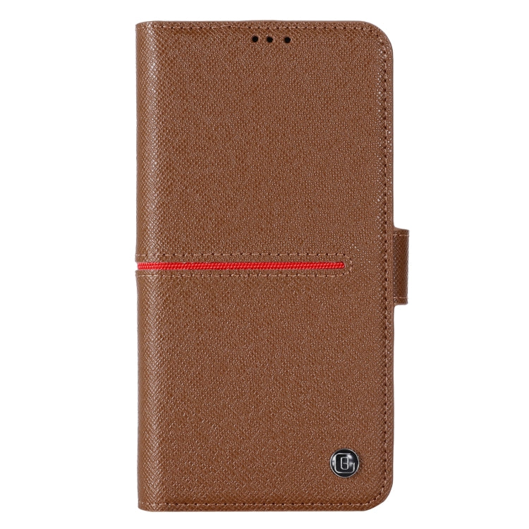 For iPhone 13 Pro GEBEI Top-grain Leather Horizontal Flip Protective Case with Holder & Card Slots & Wallet & Photo Frame (Brown) - HoMEdemic™ 