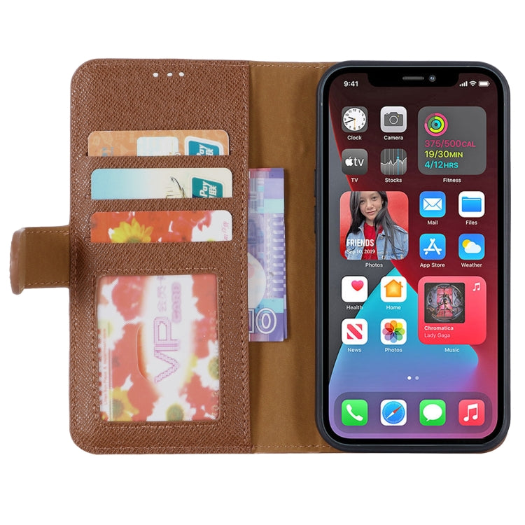 For iPhone 13 Pro GEBEI Top-grain Leather Horizontal Flip Protective Case with Holder & Card Slots & Wallet & Photo Frame (Brown) - HoMEdemic™ 