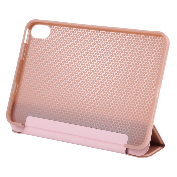 For iPad mini 2024 / mini 6 GEBEI Shockproof Horizontal Flip Tablet Case with Three-folding Holder(Rose Gold) - HoMEdemic™ 