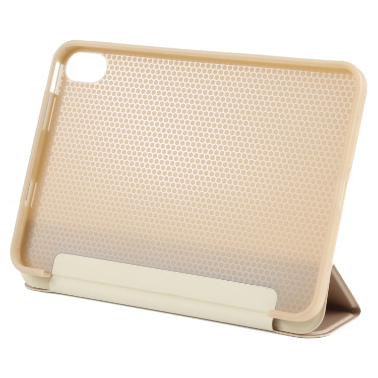 For iPad mini 2024 / mini 6 GEBEI Shockproof Horizontal Flip Tablet Case with Three-folding Holder(Gold) - HoMEdemic™ 