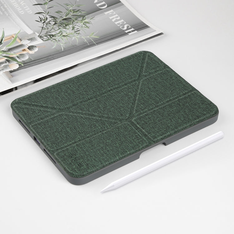 For iPad mini 6 / mini 2024 Mutural Multi-fold Smart Leather Tablet Case(Dark Green) - HoMEdemic™ 