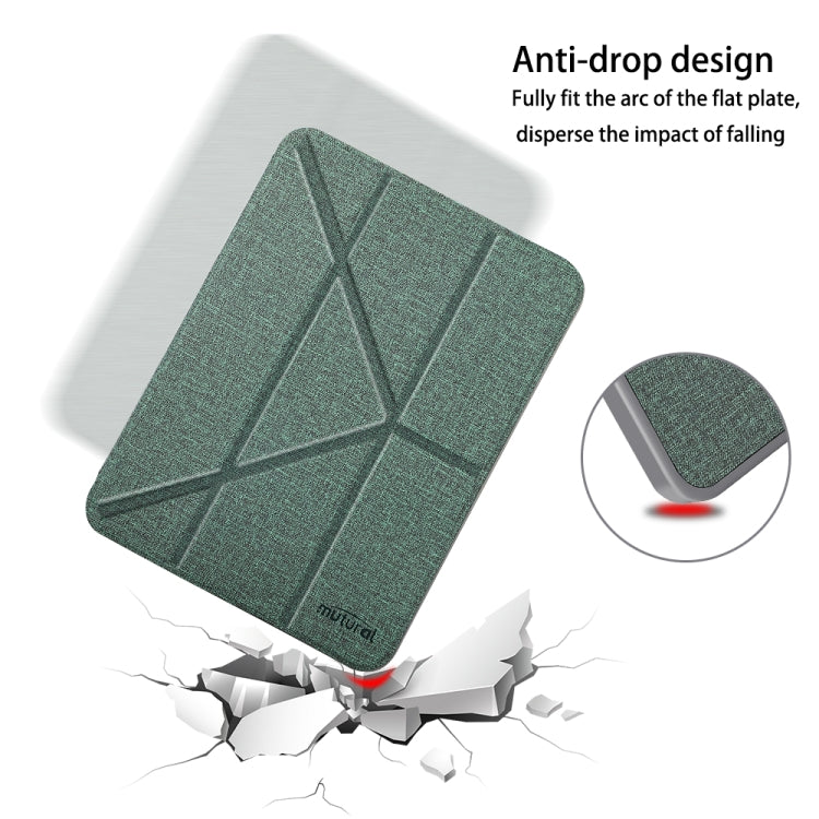 For iPad mini 6 / mini 2024 Mutural Multi-fold Smart Leather Tablet Case(Dark Green) - HoMEdemic™ 