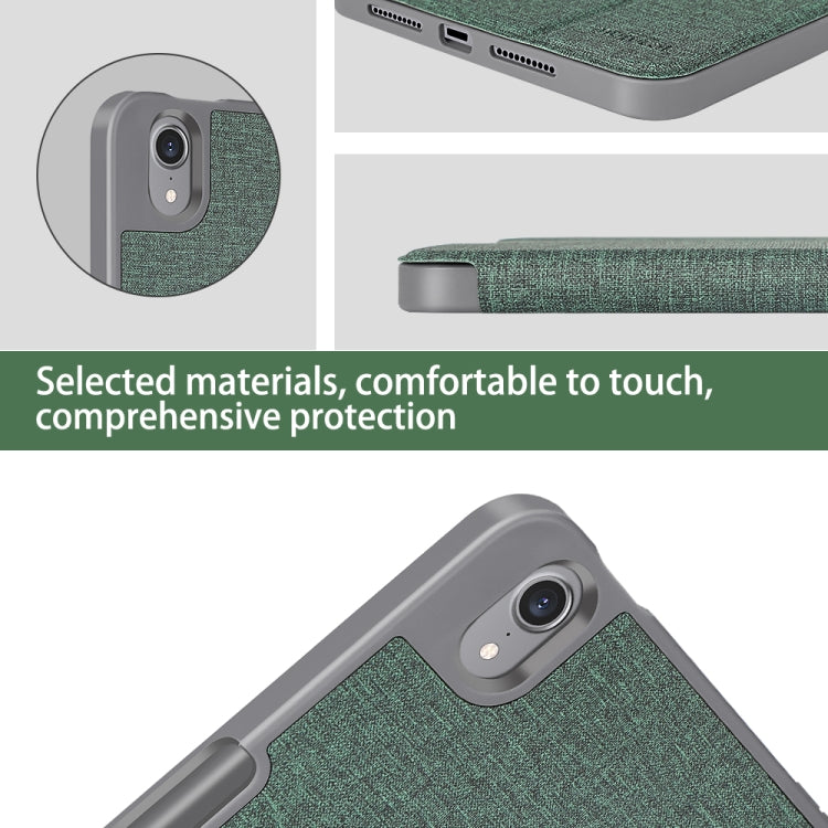 For iPad mini 6 / mini 2024 Mutural Multi-fold Smart Leather Tablet Case(Dark Green) - HoMEdemic™ 