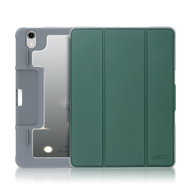 For iPad mini 6 / mini 2024 Mutural Horizontal Flip Tablet Case with Holder & Pen Slot(Dark Green) - HoMEdemic™ 