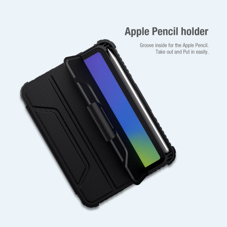 For iPad mini 6 / mini 2024 NILLKIN Bumper Pro Horizontal Flip Tablet Case with Pen Slot & Holder & Sleep / Wake-up Function(Black) - HoMEdemic™ 