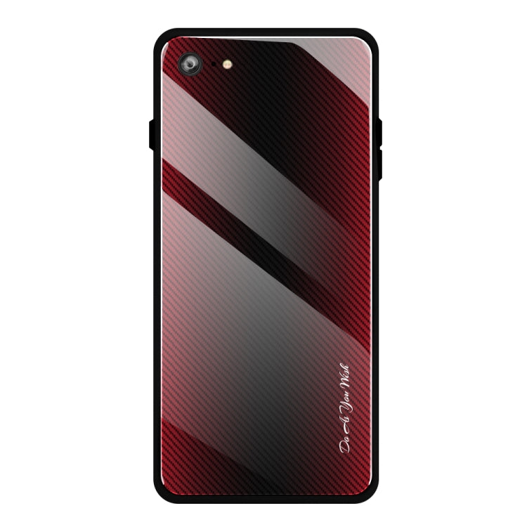 For iPhone SE 2022 / SE 2020 / 8 / 7 Texture Gradient Glass Protective Case(Red) - HoMEdemic™ 