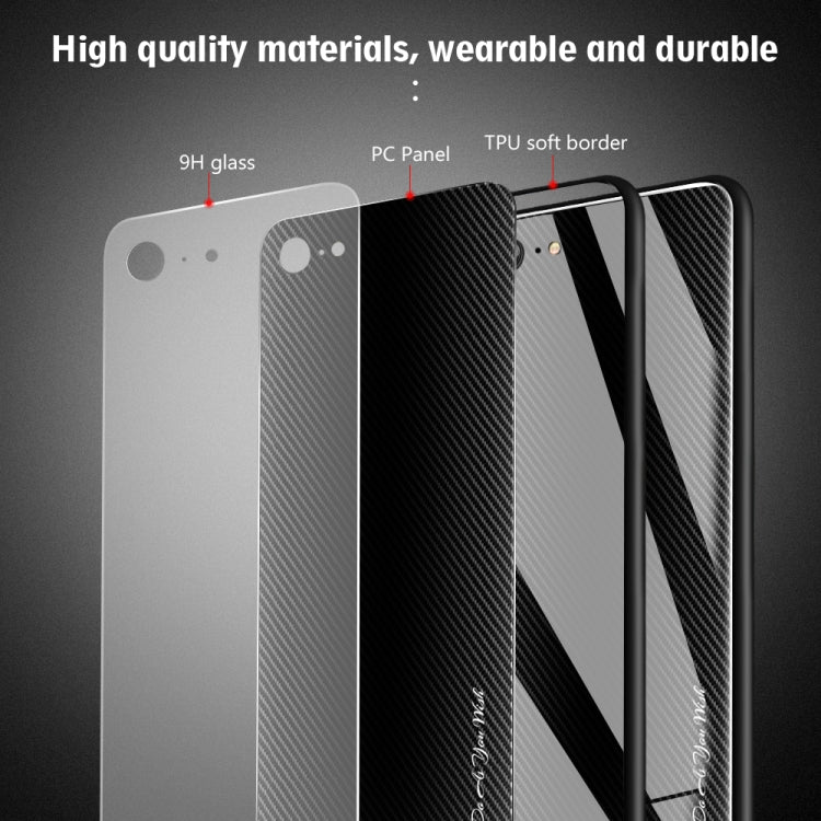 For iPhone SE 2022 / SE 2020 / 8 / 7 Texture Gradient Glass Protective Case(Blue) - HoMEdemic™ 