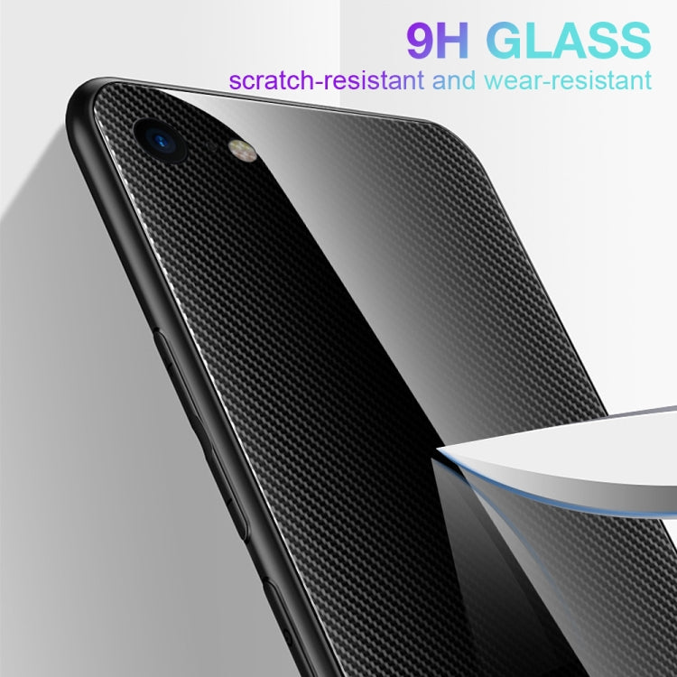 For iPhone SE 2022 / SE 2020 / 8 / 7 Texture Gradient Glass Protective Case(Rose Red) - HoMEdemic™ 