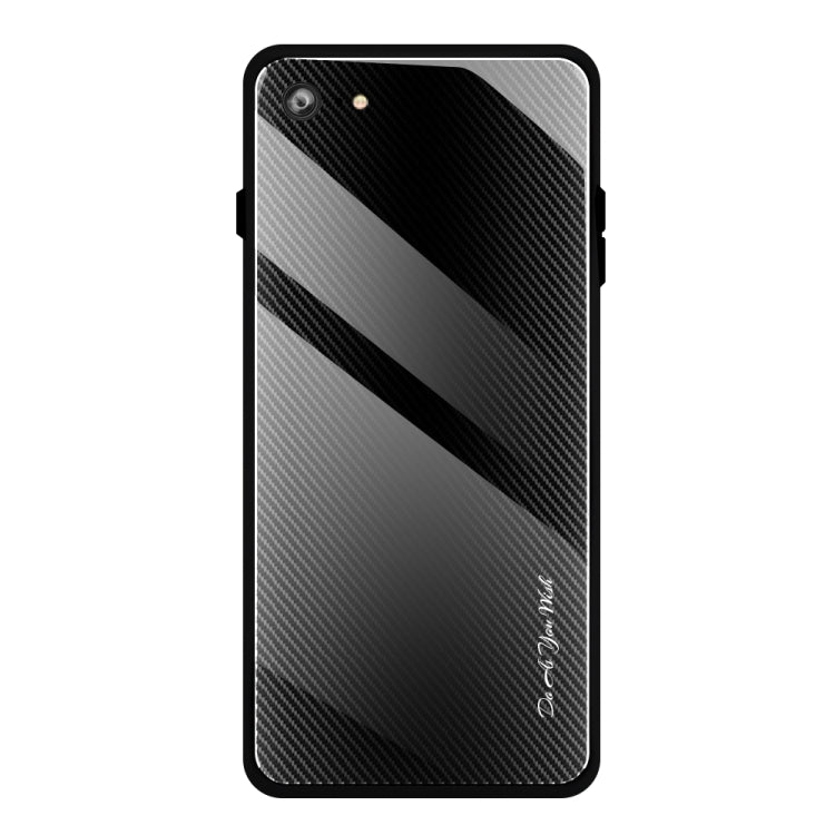 For iPhone SE 2022 / SE 2020 / 8 / 7 Texture Gradient Glass Protective Case(Black) - HoMEdemic™ 