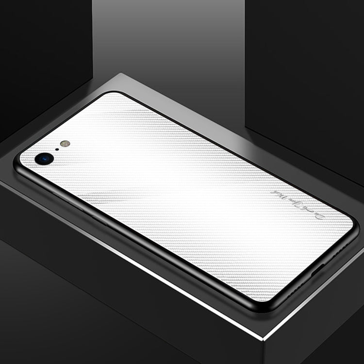 For iPhone SE 2022 / SE 2020 / 8 / 7 Texture Gradient Glass Protective Case(White) - HoMEdemic™ 