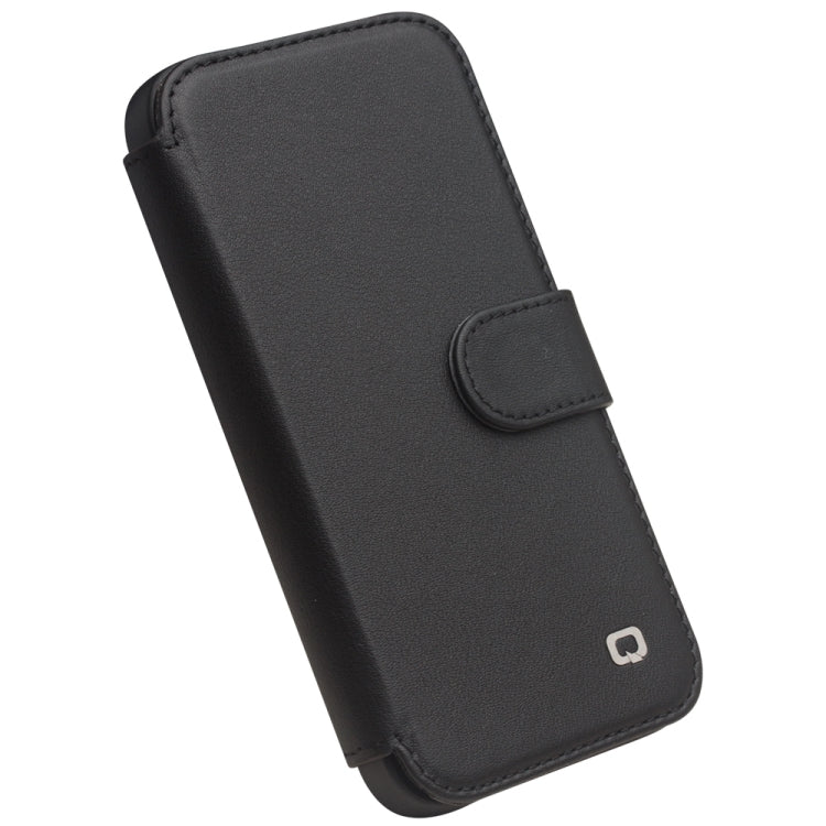 For iPhone 13 Pro Max QIALINO Magnetic Buckle Phone Leather Case with Card Slot (Black) - HoMEdemic™ 
