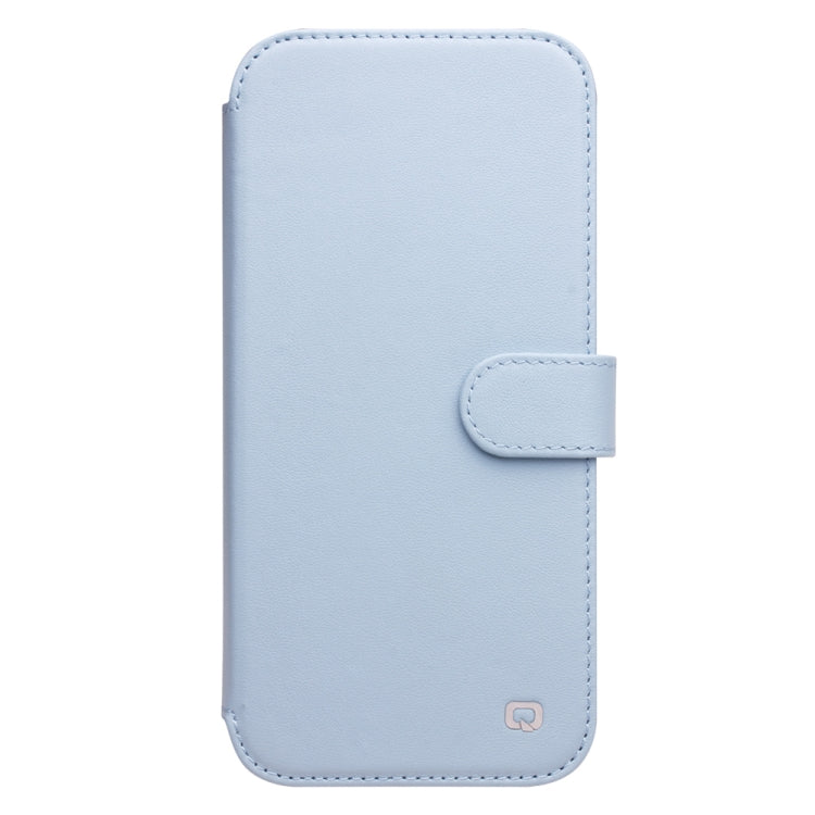 For iPhone 13 mini QIALINO Magnetic Buckle Phone Leather Case with Card Slot (Sierra Blue) - HoMEdemic™ 