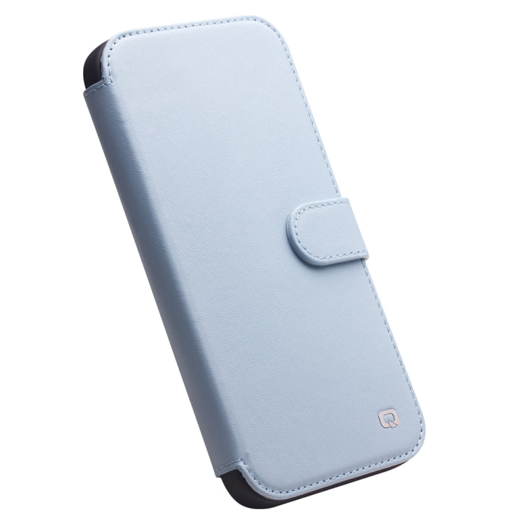 For iPhone 13 mini QIALINO Magnetic Buckle Phone Leather Case with Card Slot (Sierra Blue) - HoMEdemic™ 