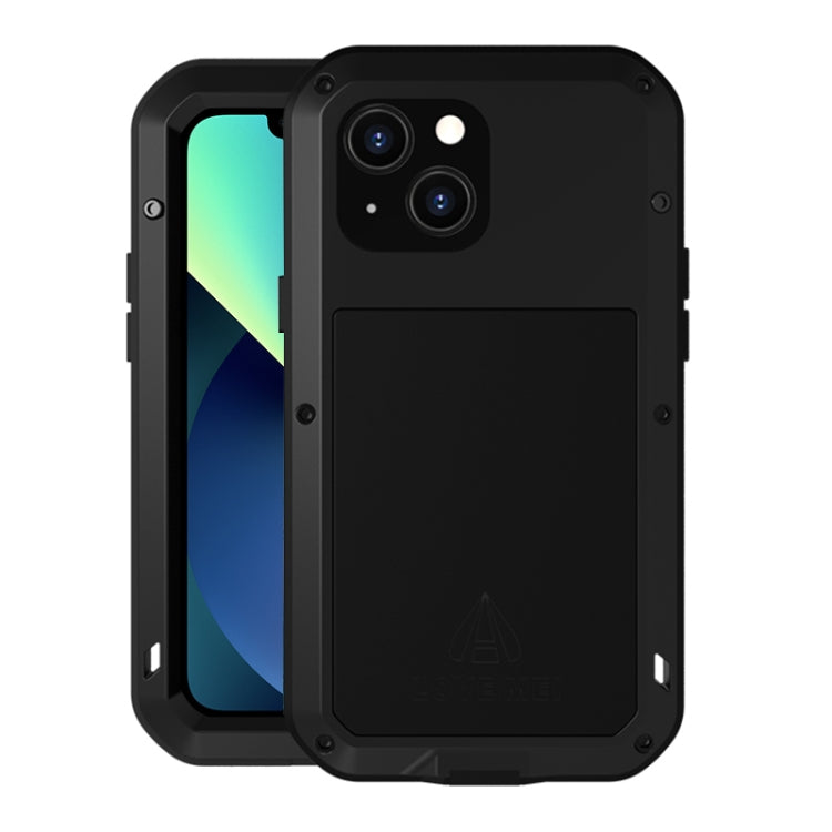 For iPhone 13 mini LOVE MEI Metal Shockproof Life Waterproof Dustproof Protective Phone Case (Black) - HoMEdemic™ 