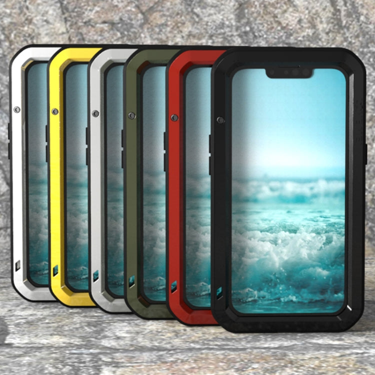 For iPhone 13 mini LOVE MEI Metal Shockproof Life Waterproof Dustproof Protective Phone Case (Red) - HoMEdemic™ 