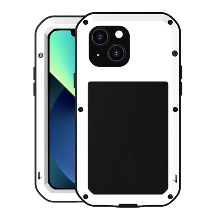 For iPhone 13 mini LOVE MEI Metal Shockproof Life Waterproof Dustproof Protective Phone Case (White) - HoMEdemic™ 