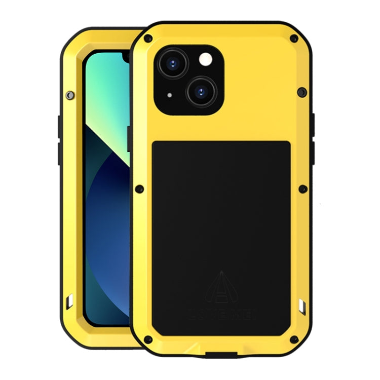 For iPhone 13 mini LOVE MEI Metal Shockproof Life Waterproof Dustproof Protective Phone Case (Yellow) - HoMEdemic™ 