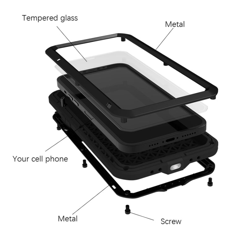 For iPhone 13 mini LOVE MEI Metal Shockproof Life Waterproof Dustproof Protective Phone Case (Yellow) - HoMEdemic™ 