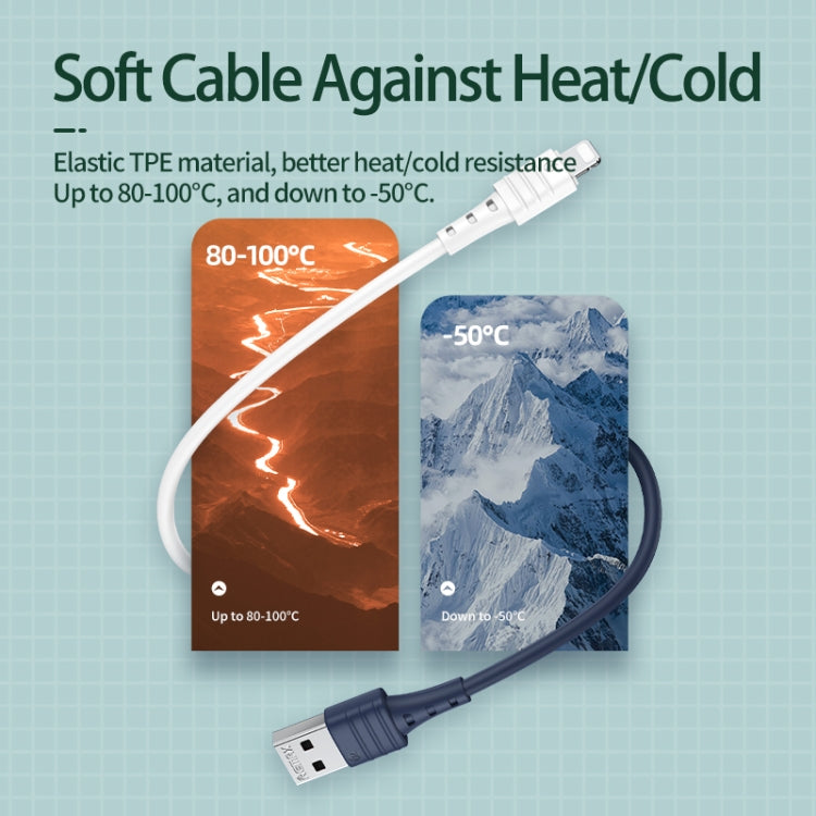 REMAX RC-179i 2.4A 8 Pin High Elastic TPE Fast Charging Data Cable, Length: 1m(White) - HoMEdemic™ 