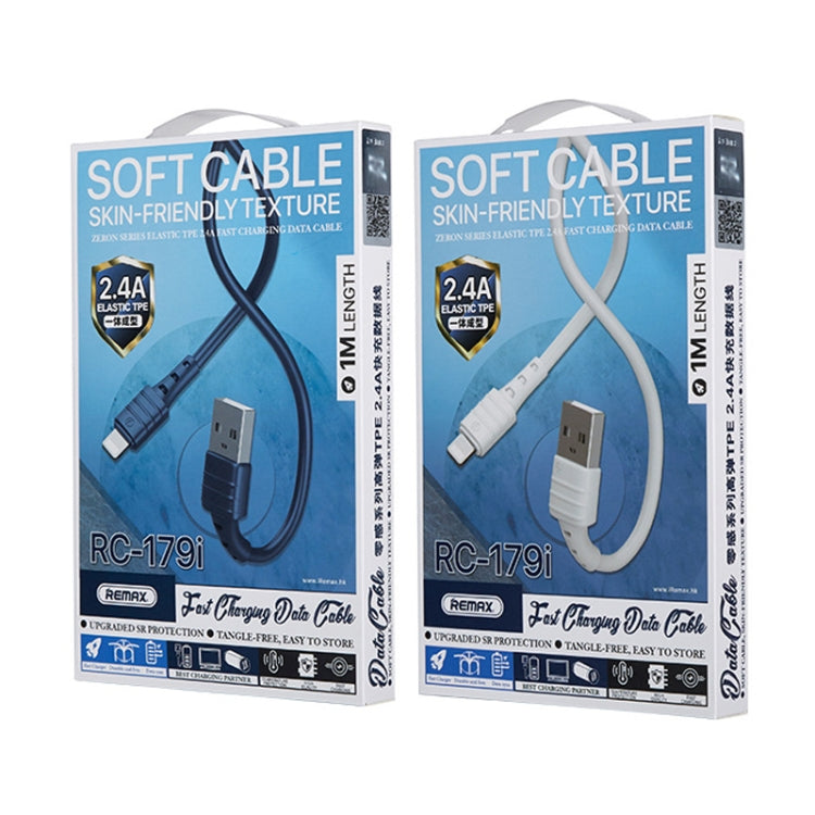 REMAX RC-179i 2.4A 8 Pin High Elastic TPE Fast Charging Data Cable, Length: 1m(White) - HoMEdemic™ 