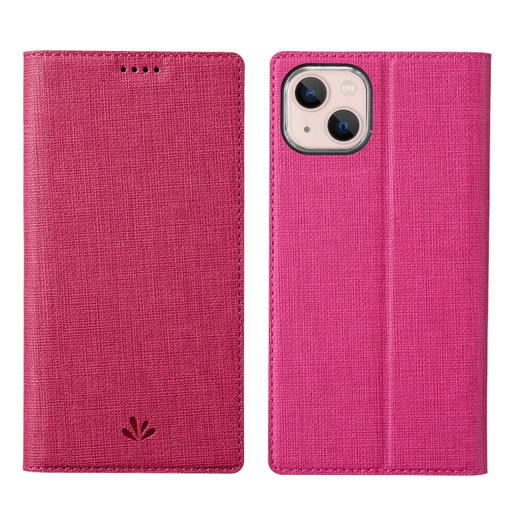 For iPhone 13 ViLi DMX Series Shockproof Magsafe Magnetic Horizontal Flip Leather Phone Case(Rose Red) - HoMEdemic™ 