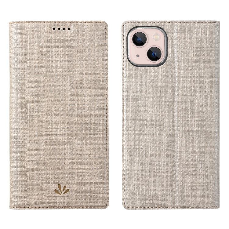 For iPhone 13 ViLi DMX Series Shockproof Magsafe Magnetic Horizontal Flip Leather Phone Case(Gold) - HoMEdemic™ 