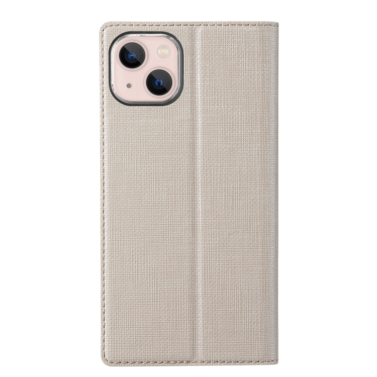 For iPhone 13 ViLi DMX Series Shockproof Magsafe Magnetic Horizontal Flip Leather Phone Case(Gold) - HoMEdemic™ 