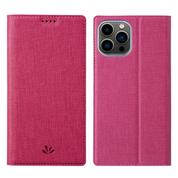 For iPhone 13 Pro Max ViLi DMX Series Shockproof Magsafe Magnetic Horizontal Flip Leather Phone Case (Rose Red) - HoMEdemic™ 