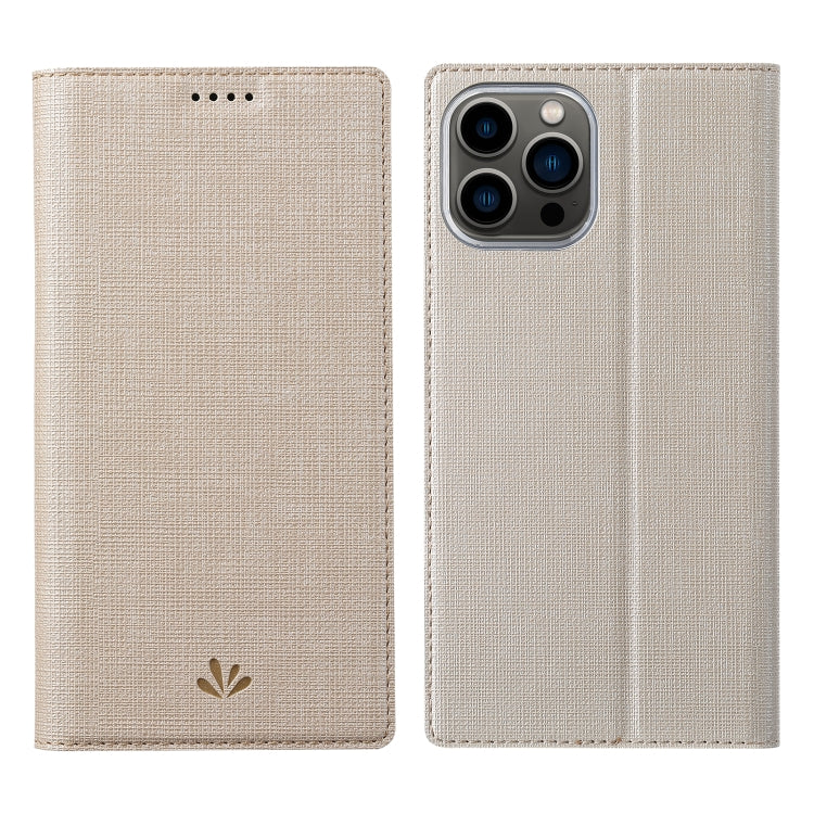 For iPhone 13 Pro Max ViLi DMX Series Shockproof Magsafe Magnetic Horizontal Flip Leather Phone Case (Gold) - HoMEdemic™ 