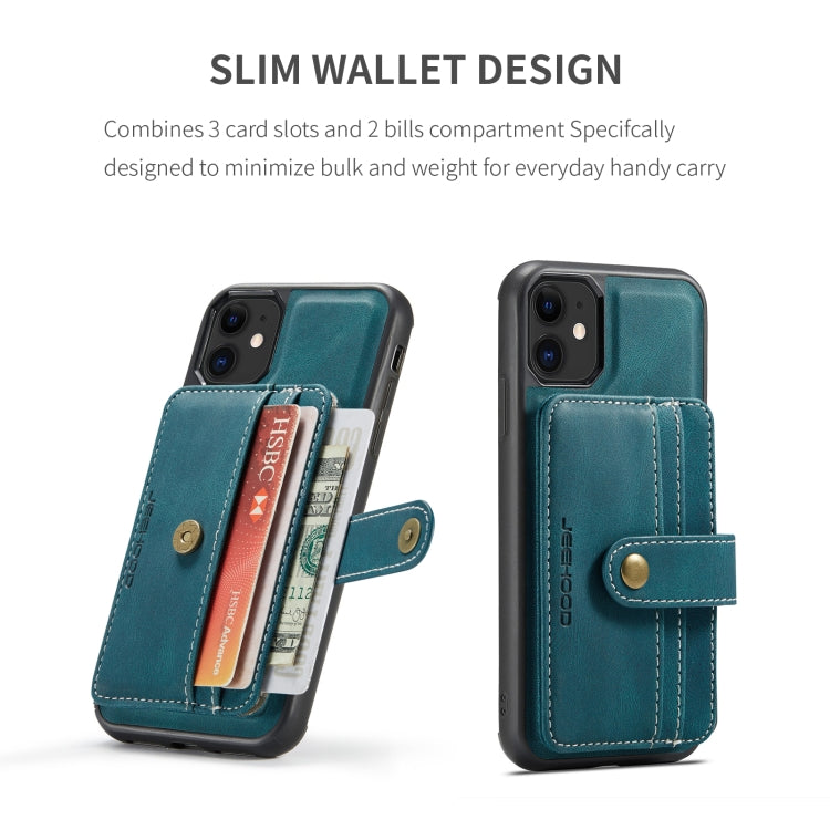 For iPhone 12 mini JEEHOOD RFID Blocking Anti-Theft Wallet Phone Case (Blue) - HoMEdemic™ 