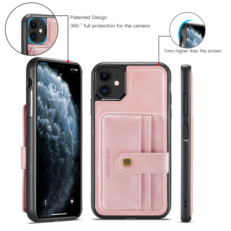 For iPhone 12 mini JEEHOOD RFID Blocking Anti-Theft Wallet Phone Case (Pink) - HoMEdemic™ 