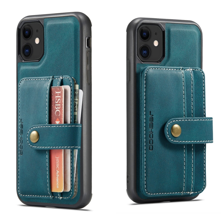 For iPhone 11 JEEHOOD RFID Blocking Anti-Theft Wallet Phone Case (Blue) - HoMEdemic™ 