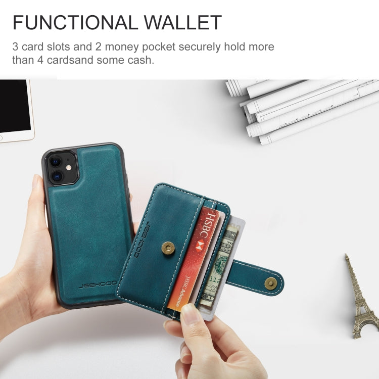 For iPhone 11 JEEHOOD RFID Blocking Anti-Theft Wallet Phone Case (Blue) - HoMEdemic™ 