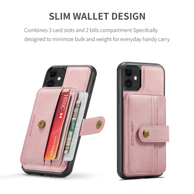 For iPhone 11 JEEHOOD RFID Blocking Anti-Theft Wallet Phone Case (Pink) - HoMEdemic™ 