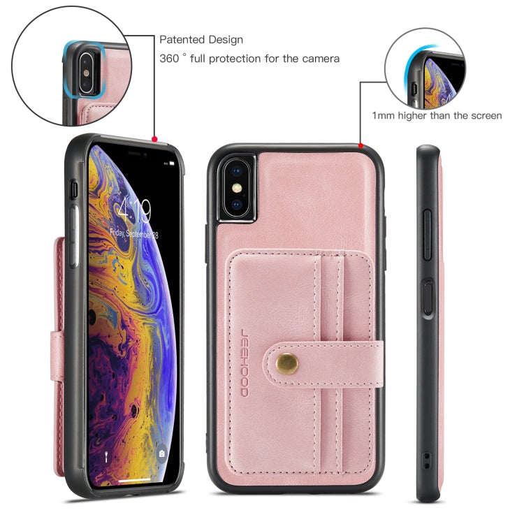 For iPhone XR JEEHOOD RFID Blocking Anti-Theft Wallet Phone Case(Pink) - HoMEdemic™ 
