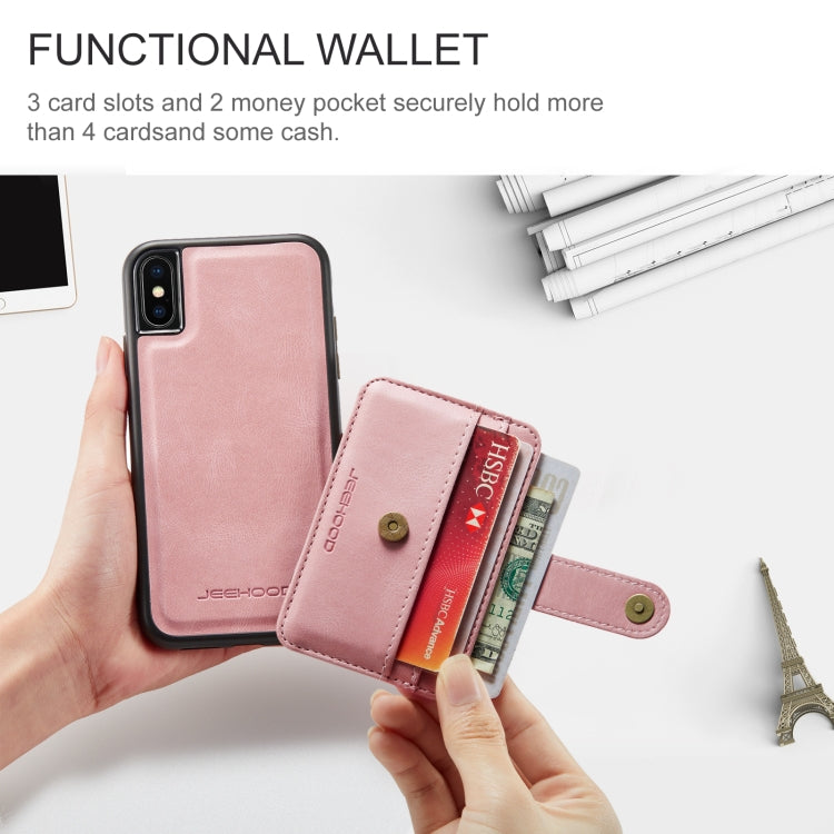 For iPhone XR JEEHOOD RFID Blocking Anti-Theft Wallet Phone Case(Pink) - HoMEdemic™ 
