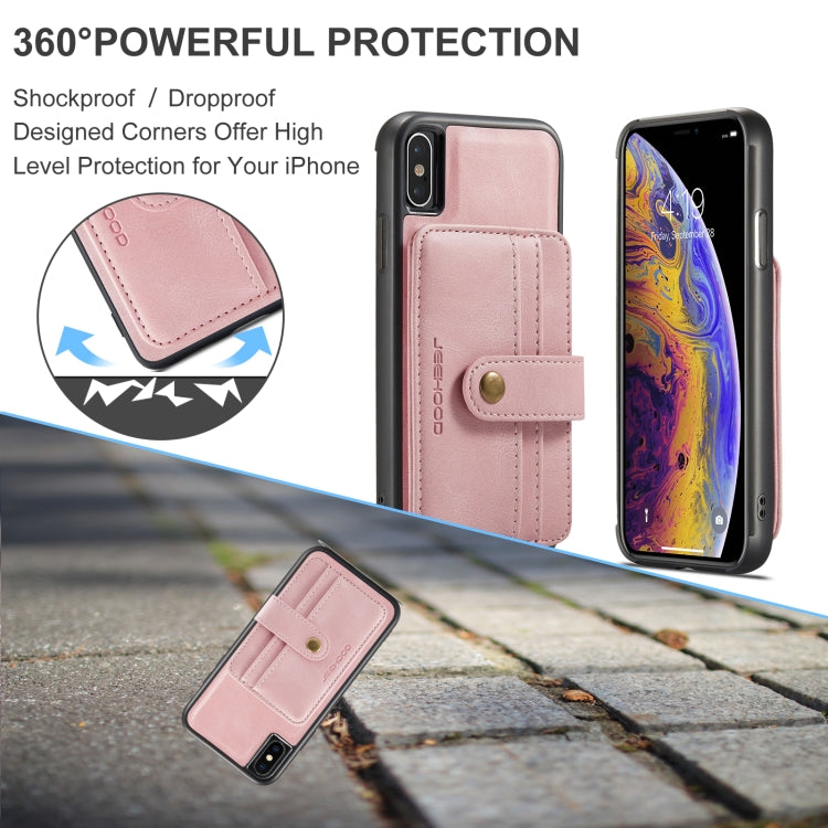 For iPhone XR JEEHOOD RFID Blocking Anti-Theft Wallet Phone Case(Pink) - HoMEdemic™ 