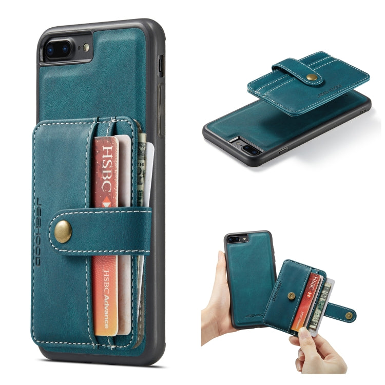 For iPhone SE 2022 / SE 2020 / 8 / 7 JEEHOOD RFID Blocking Anti-Theft Wallet Phone Case(Blue) - HoMEdemic™ 