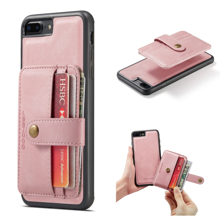 For iPhone SE 2022 / SE 2020 / 8 / 7 JEEHOOD RFID Blocking Anti-Theft Wallet Phone Case(Pink) - HoMEdemic™ 