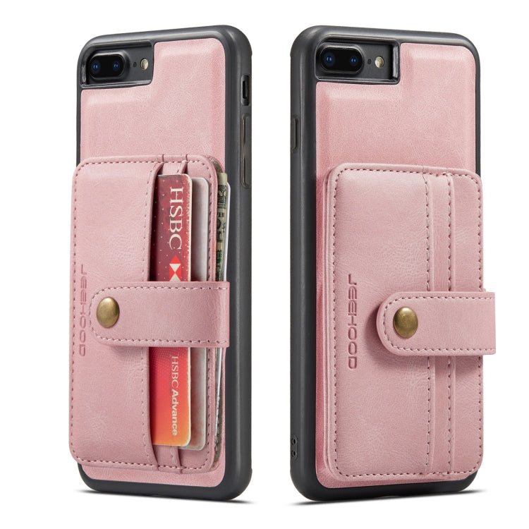 For iPhone SE 2022 / SE 2020 / 8 / 7 JEEHOOD RFID Blocking Anti-Theft Wallet Phone Case(Pink) - HoMEdemic™ 