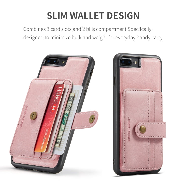 For iPhone SE 2022 / SE 2020 / 8 / 7 JEEHOOD RFID Blocking Anti-Theft Wallet Phone Case(Pink) - HoMEdemic™ 