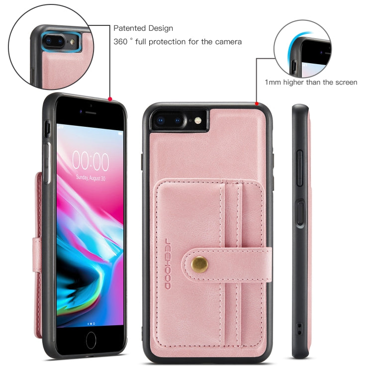 For iPhone SE 2022 / SE 2020 / 8 / 7 JEEHOOD RFID Blocking Anti-Theft Wallet Phone Case(Pink) - HoMEdemic™ 