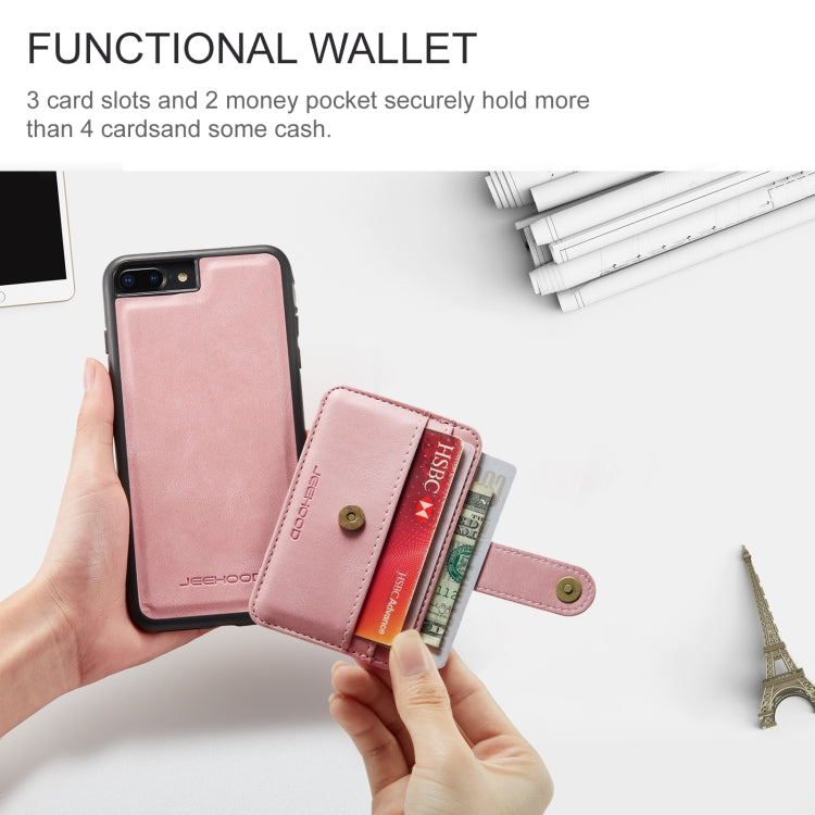 For iPhone SE 2022 / SE 2020 / 8 / 7 JEEHOOD RFID Blocking Anti-Theft Wallet Phone Case(Pink) - HoMEdemic™ 