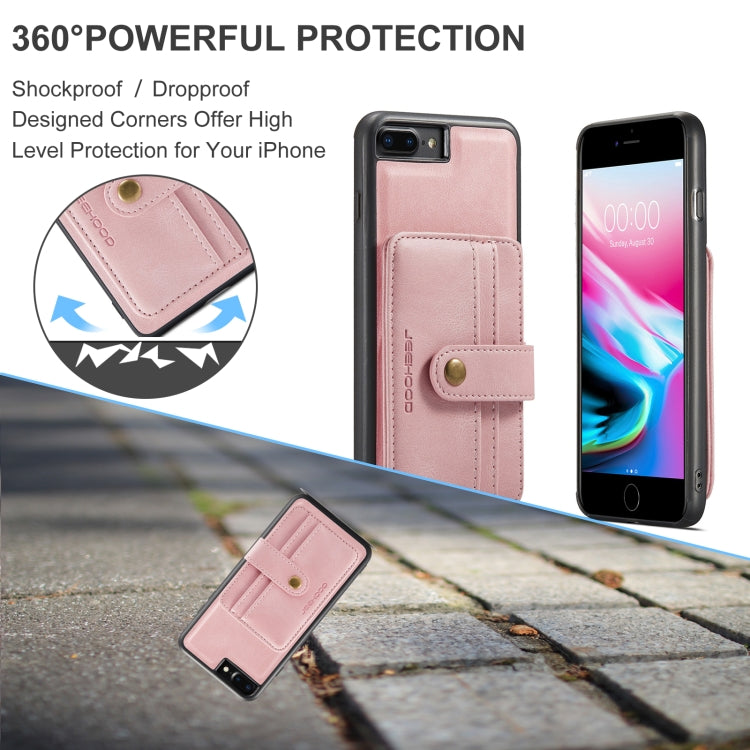 For iPhone SE 2022 / SE 2020 / 8 / 7 JEEHOOD RFID Blocking Anti-Theft Wallet Phone Case(Pink) - HoMEdemic™ 