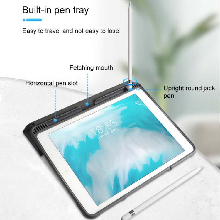 For iPad 10.2 Mutural Horizontal Flip PC + TPU + PU Leather Case with Holder & Pen Slot(Black) - HoMEdemic™ 