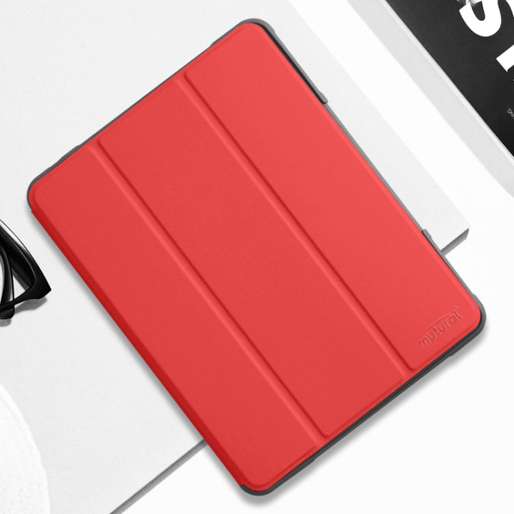 For iPad 10.2 Mutural Horizontal Flip PC + TPU + PU Leather Case with Holder & Pen Slot(Red) - HoMEdemic™ 