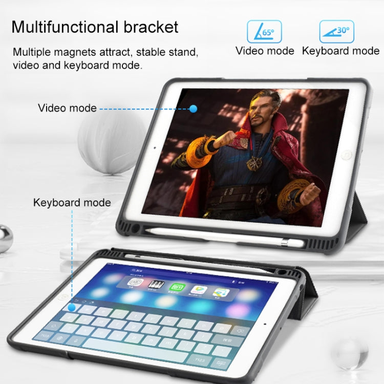 For iPad 10.2 Mutural Horizontal Flip PC + TPU + PU Leather Case with Holder & Pen Slot(Red) - HoMEdemic™ 